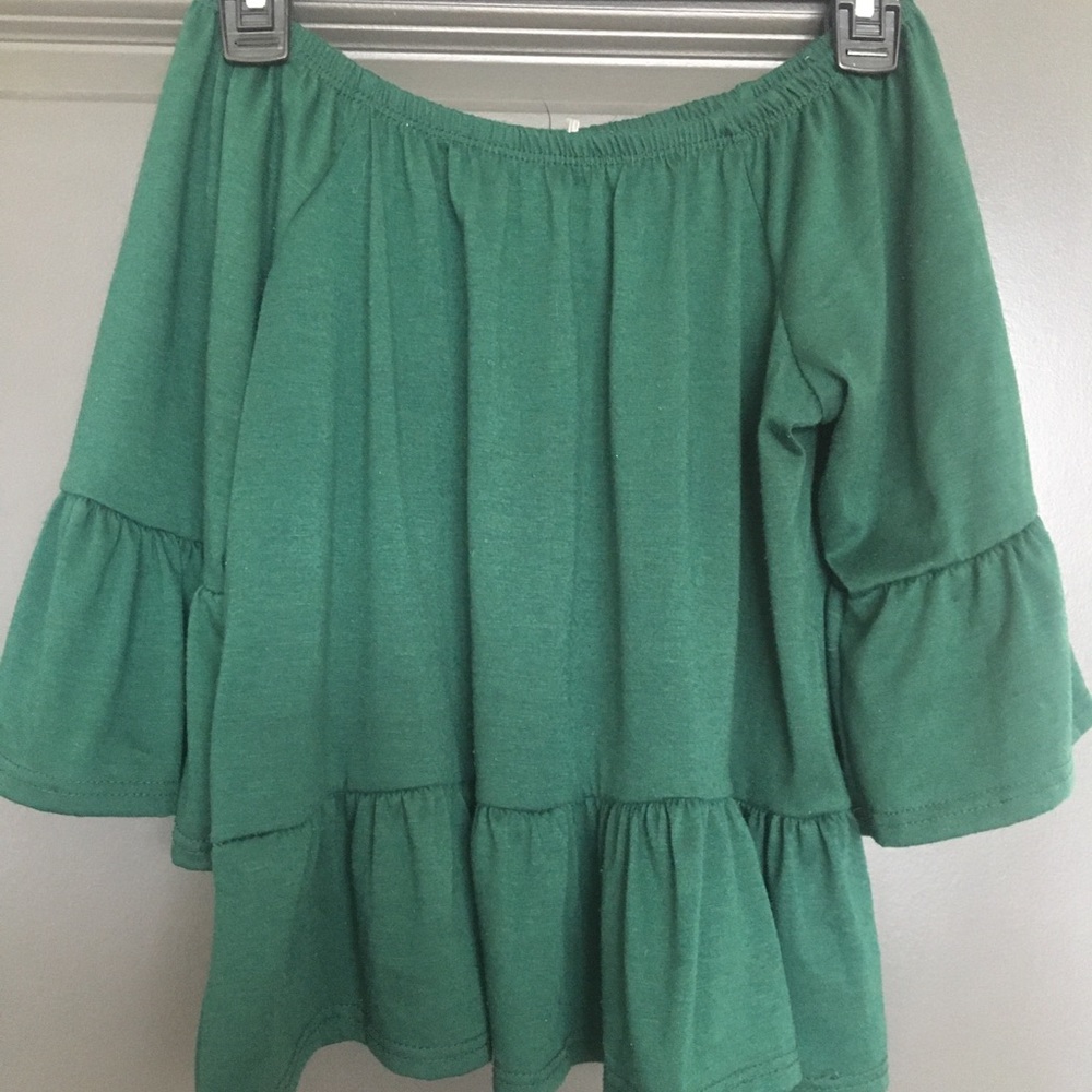 MOVING SALE - Dark Green Peplum Top